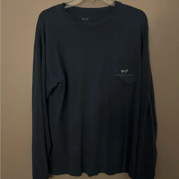 Coastal Cotton Men's Long Sleeve Tee - Midnight Blue - Picture 1 of 3